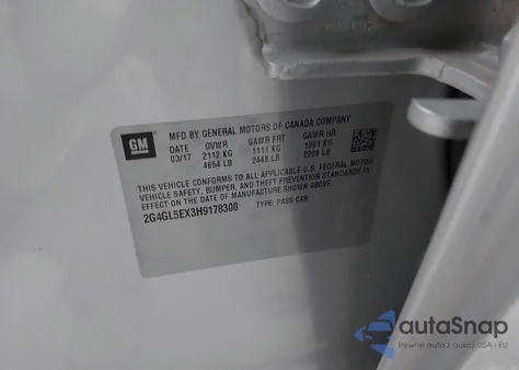 2017 Buick Regal Turbo Sport Touring from USA, damaged, VIN 2G4GL5EX3H9178300